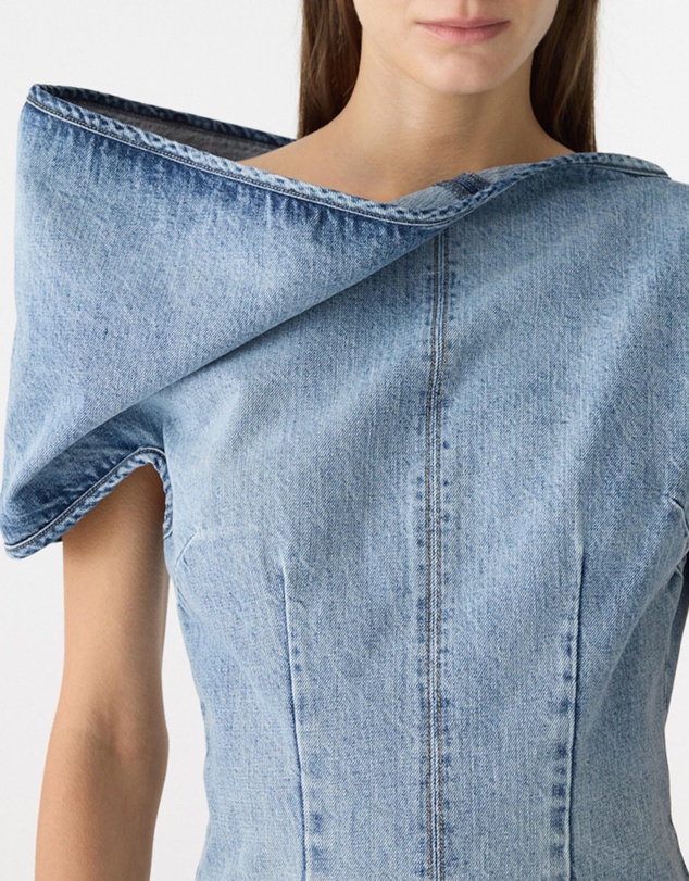 Bassike - Off The Shoulder Denim Dress