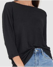 Amelius - Bronte Linen Three Quarter Jersey Top