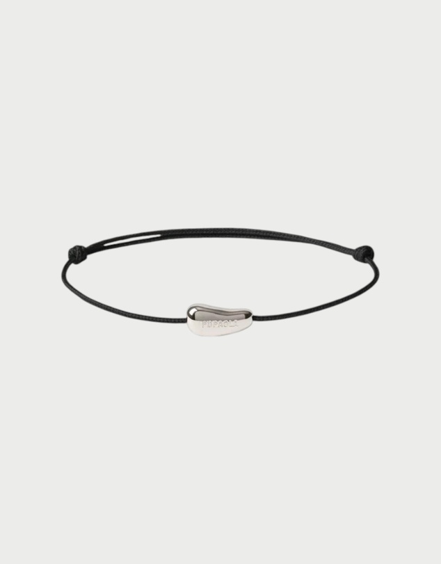 PDPAOLA - Rodeo Black Cord Bracelet Silver