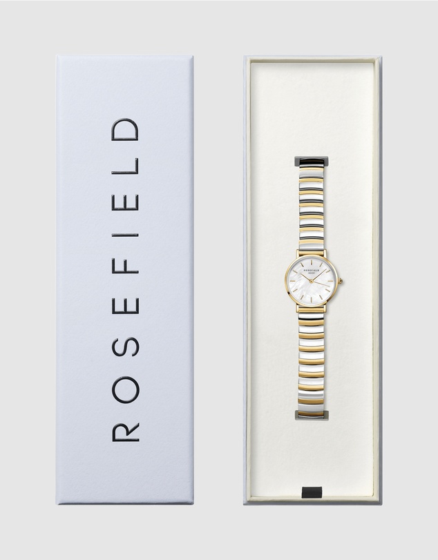 Rosefield - The Small Edit Two-Tone Half Moon Bracelet Watch