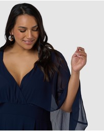 Pink Dusk by Curve Project - Electric Chemistry Cape Maxi Dress