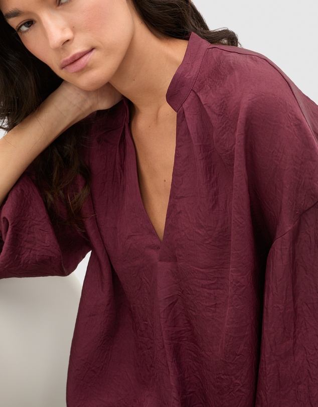Seed Heritage - Textured Satin Half Placket Blouse