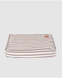 Mog & Bone - Classic Cushion Dog Bed - Latte Hampton Stripe Print