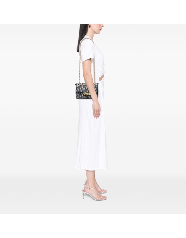 Pre-Loved by Azura Reborn - Pre-Loved Oblique Canvas CD Lock Chain Flap Crossbody