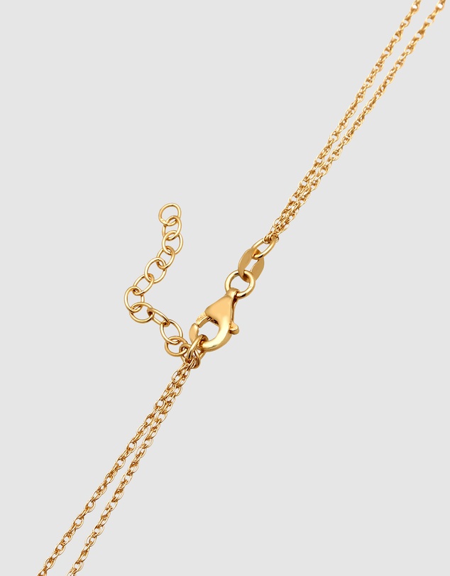 Elli Jewelry - Necklace Layer Crystal Cross 925 Sterling Silver Gold-Plated