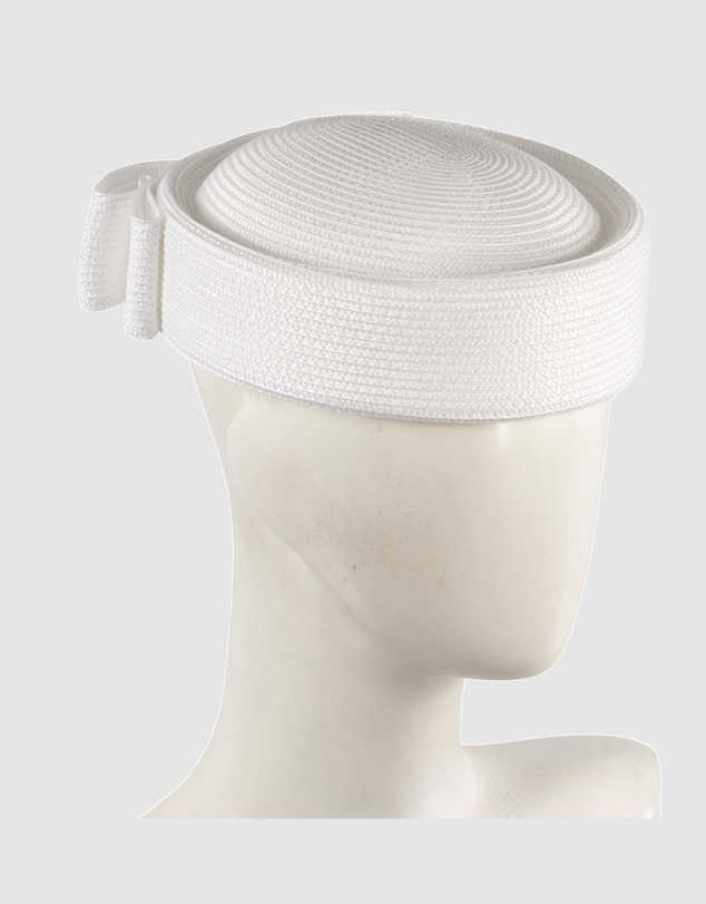 Max Alexander - White Braid Pillbox Hat