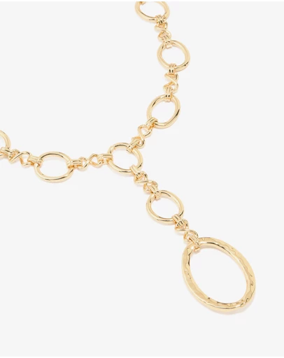 Lovisa - Gold Plated Oval Link Hammered Large Y-Necklace