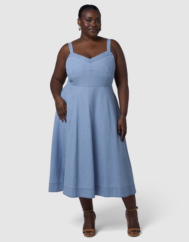 Indigo Tonic - Miki Denim Flared Midi Dress