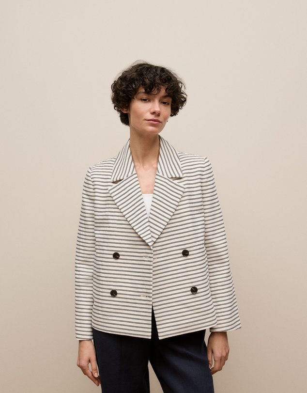 Trenery - Stripe Peacoat in White