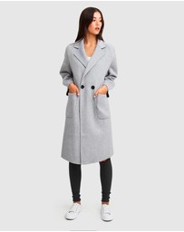 Belle & Bloom - Publisher Double-Breasted Wool Blend Coat