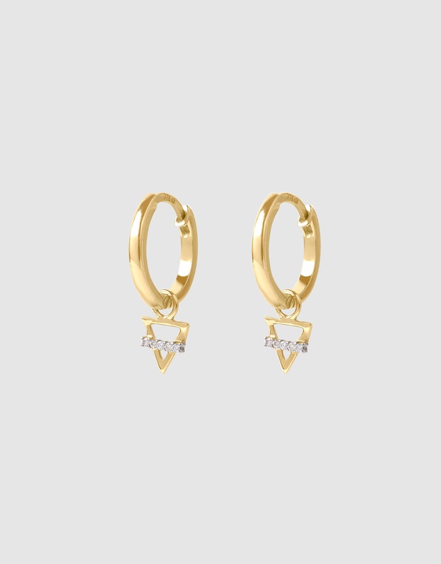 Luna Rae - Solid Gold - Earth Element Diamond Hoops