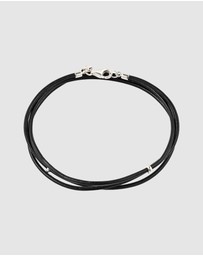 Kuzzoi - ICONIC EXCLUSIVE - Bracelet Male Black Leather 925 Sterling Silver