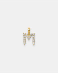 Zoe Olivia - 9K Gold Lab Grown Diamond Initial M Pendant