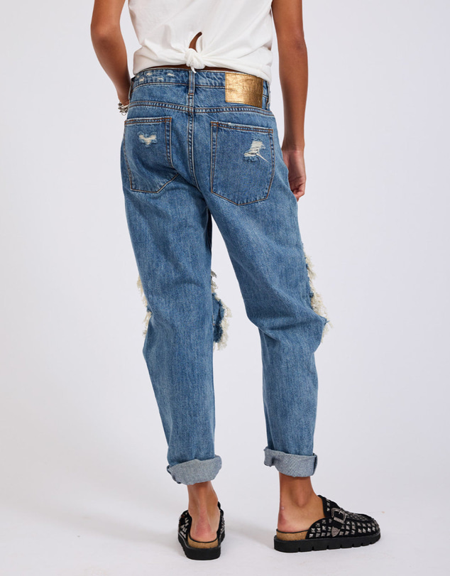 ONE TEASPOON - Johnny Blue Messed Up Saints Boyfriend Jeans