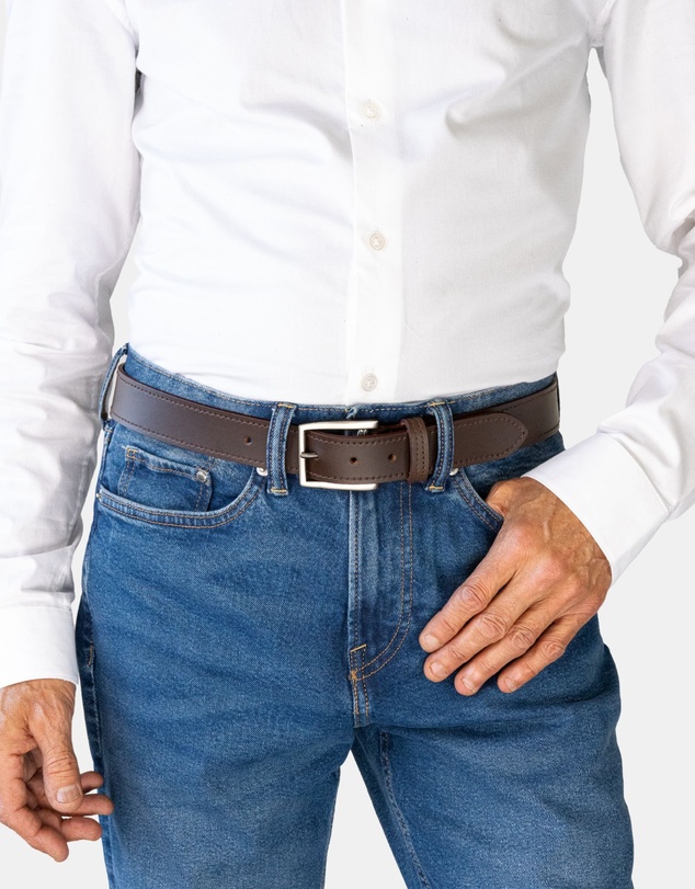 Buckle - McAllister. Australian Made Buffalo Leather Belt. 35mm width.