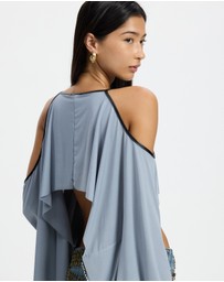 Jaded London - Jersey Cape With PU Binding