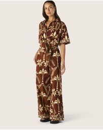 MOS The Label - Deia Print Tie Front Shirt