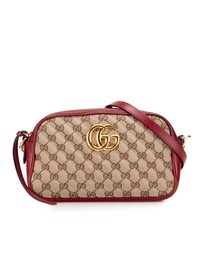 Pre-Loved by Azura Reborn - Pre-Loved Small GG Marmont Matelasse Canvas Crossbody