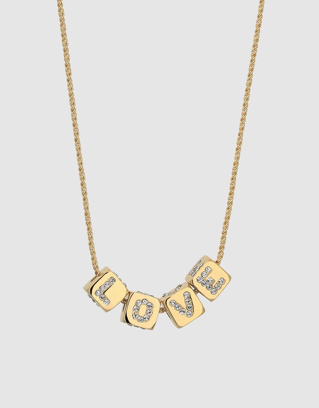 Elli Jewelry - The Love Crystal Necklace in Gold-Plated 925 Silver