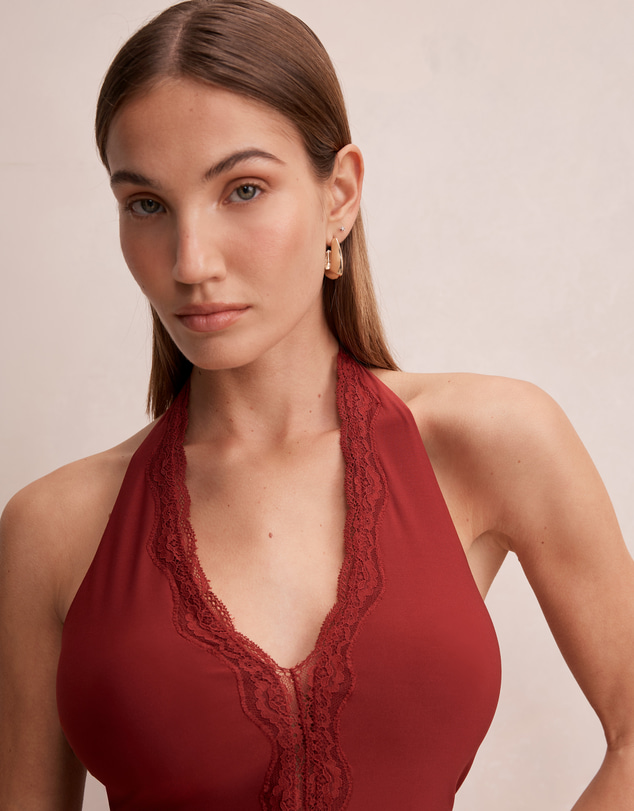 Forever New - Verity Lace Trim Halter Neck Top