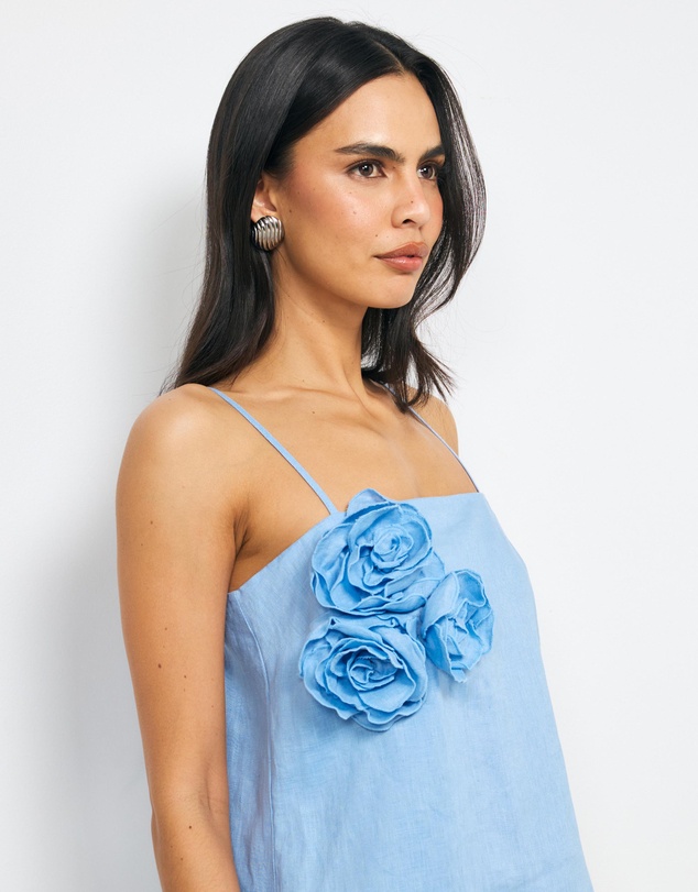 AERE - Mika Placement Flower Mini Dress