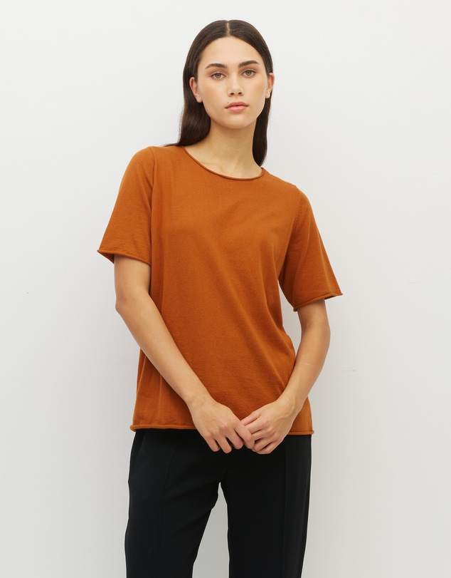 JH Lounge - JHL Crew T (Fine Cotton Cashmere) Tobacco