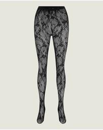 INSTOCK - Ink — Soft-Knit Lace Net Tights
