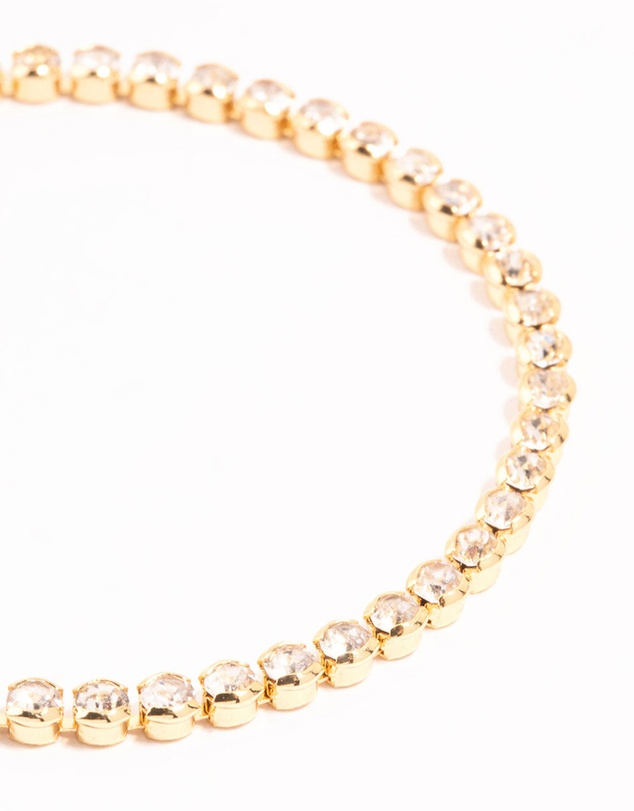 Lovisa - Gold Round Diamante Tennis Bracelet
