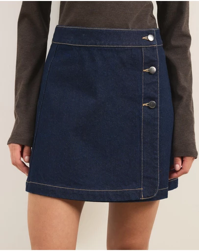 Atmos&Here - Petra Denim Wrap Mini Skirt