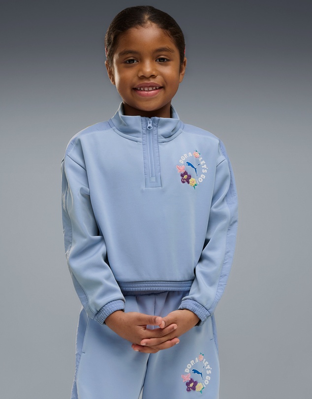Puma - x DORA THE EXPLORER T7 Relaxed Half-Zip Crew Sweatshirt - Girls