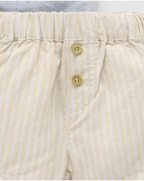 Purebaby - Linen Blend Short and Tee Set -Kids-Babies