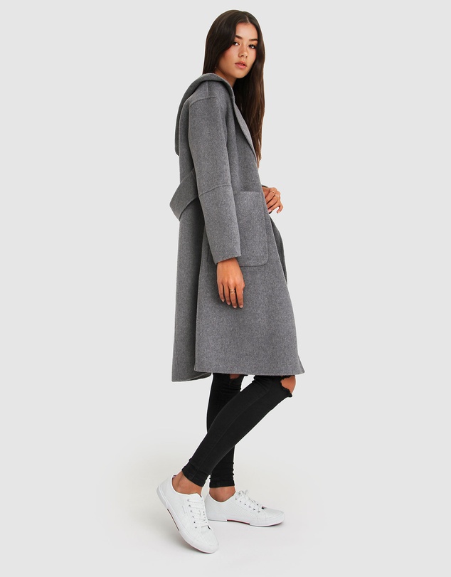 Belle & Bloom - Walk This Way Wool Blend Hooded Coat