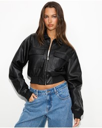 Dazie - Lustre Cropped Bomber Jacket