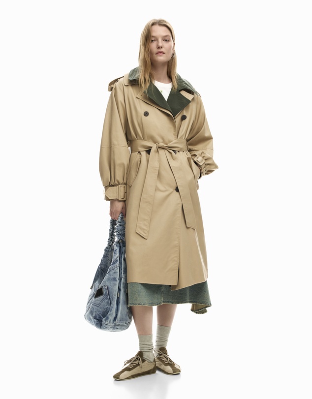 Desigual - Detachable two-tone trench coat