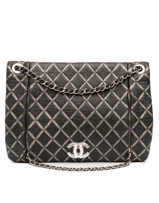 Pre-Loved by Azura Reborn - Pre-Loved Quilted Metallic Distressed Lambskin CC Crystal Flap