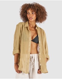 CAMIXA - Crinkle Oversized Linen Shirt