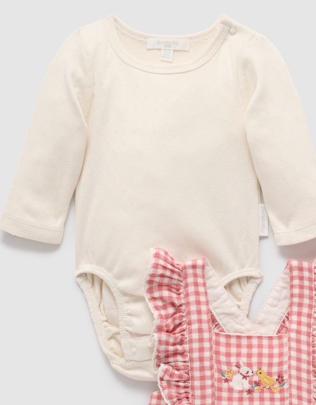 Purebaby - Gingham Pinnie Set -Kids-Babies