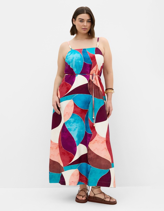 City Chic - Plus size Lexi Geometric Print Maxi Dress - purple