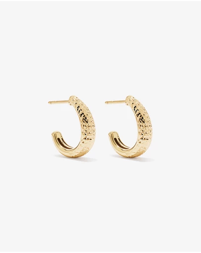 Michael Hill - Textured Hoop Earrings in 18Kt Vermeil