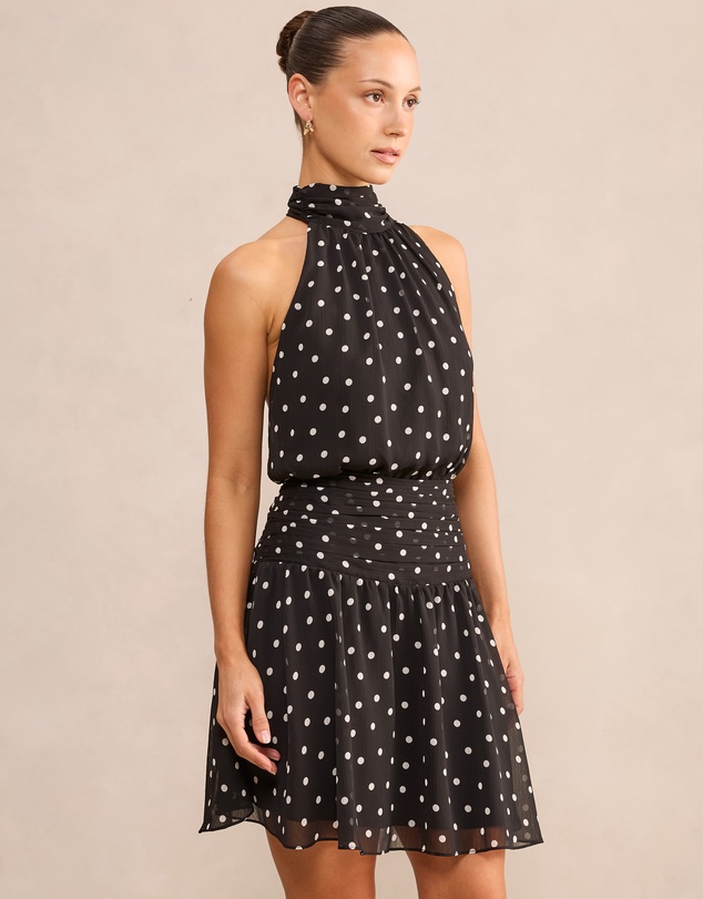 Forever New Petite - Brin Petite Backless Halter Neck Mini Dress