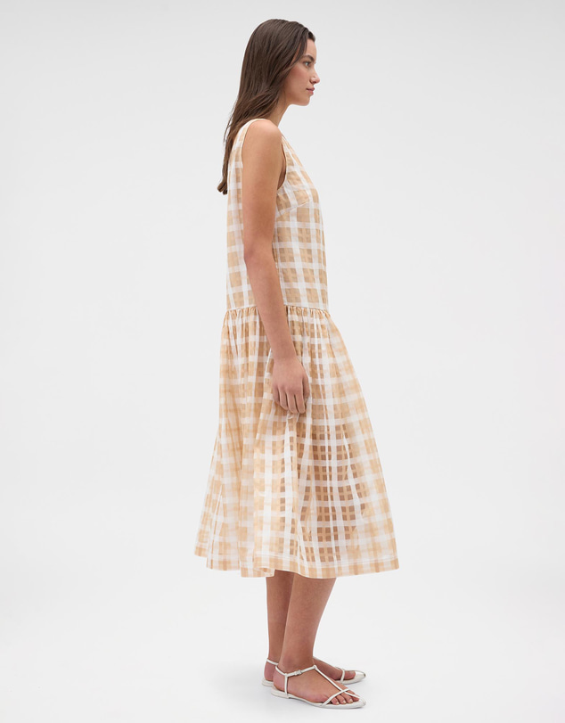 Oroton - Sheer Check Drop Waist Dress