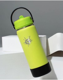 Tolu Australia - 750ml Reusable Yellow Green Water Bottle with Straw Lid