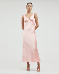 Third Form - Satin Gather Bra Bias Slip Dress