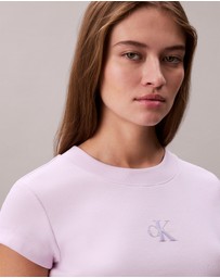 Calvin Klein Jeans - Monogram Logo Ribbed Baby Tee