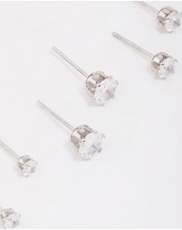 Lovisa - Surgical Steel Graduating Cubic Zirconia Stud Earring 3-Pack