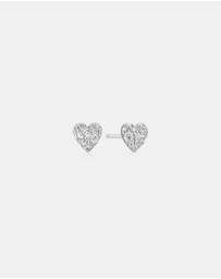 Ania Haie - Ania Haie Silver Pave Heart Stud Earrings