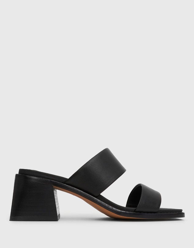 Betts - Wider Fit Prince Leather Block Heel Mules