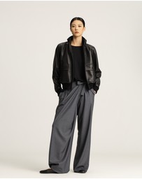 IDA+S - Amira Wool Asymmetrical Pleated Trousers