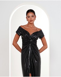 Pilgrim - Raven Off Shoulder Twist Gown