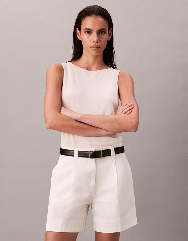 Calvin Klein - Cotton Stretch Pleated Shorts